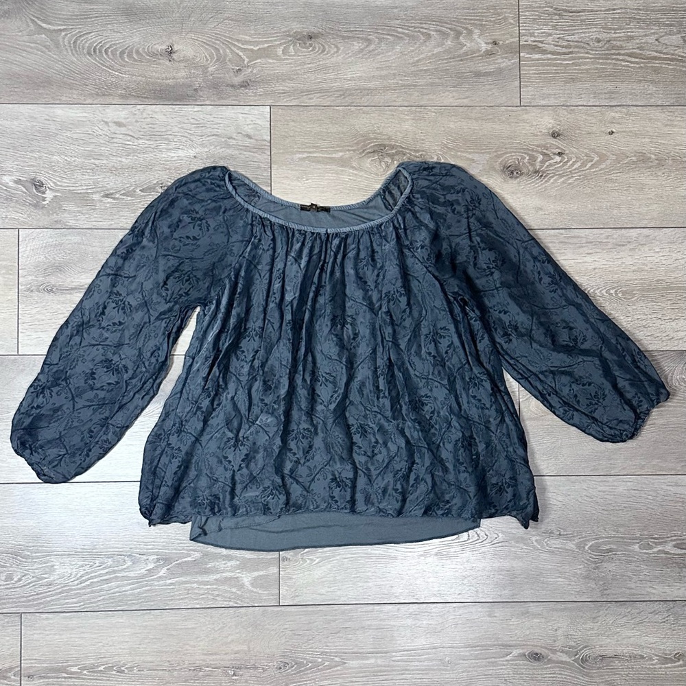 Piazza Roma Italian Silk Blend Sheer Blouse - Picture 2 of 12